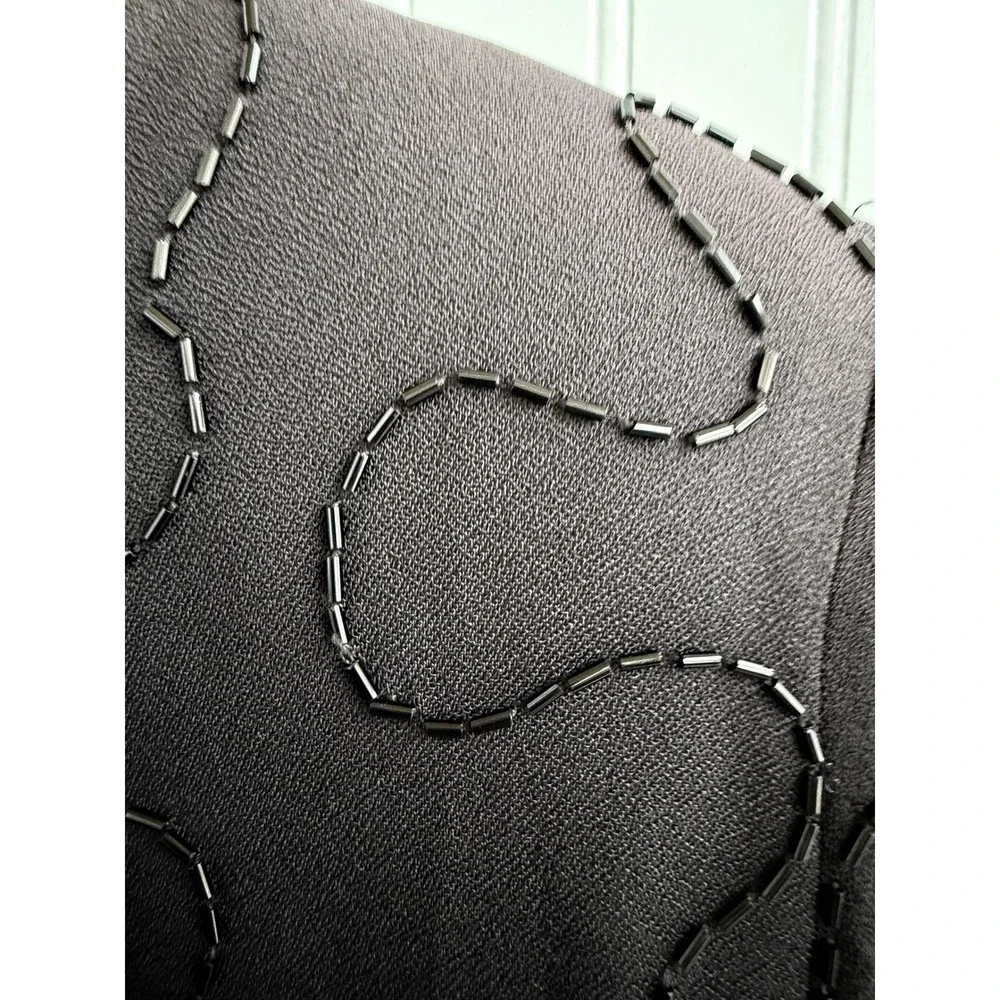 Vintage Nancy Heller Bergdorf Goodman‎ Beaded Evening Jacket Black Squiggle Coat